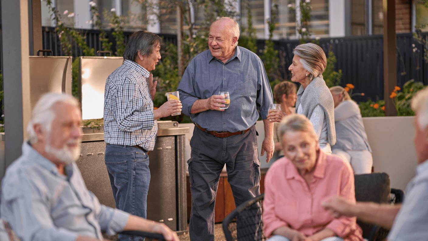 Seniors socializing
