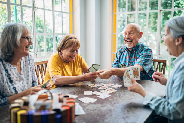 Seniors playing cards
